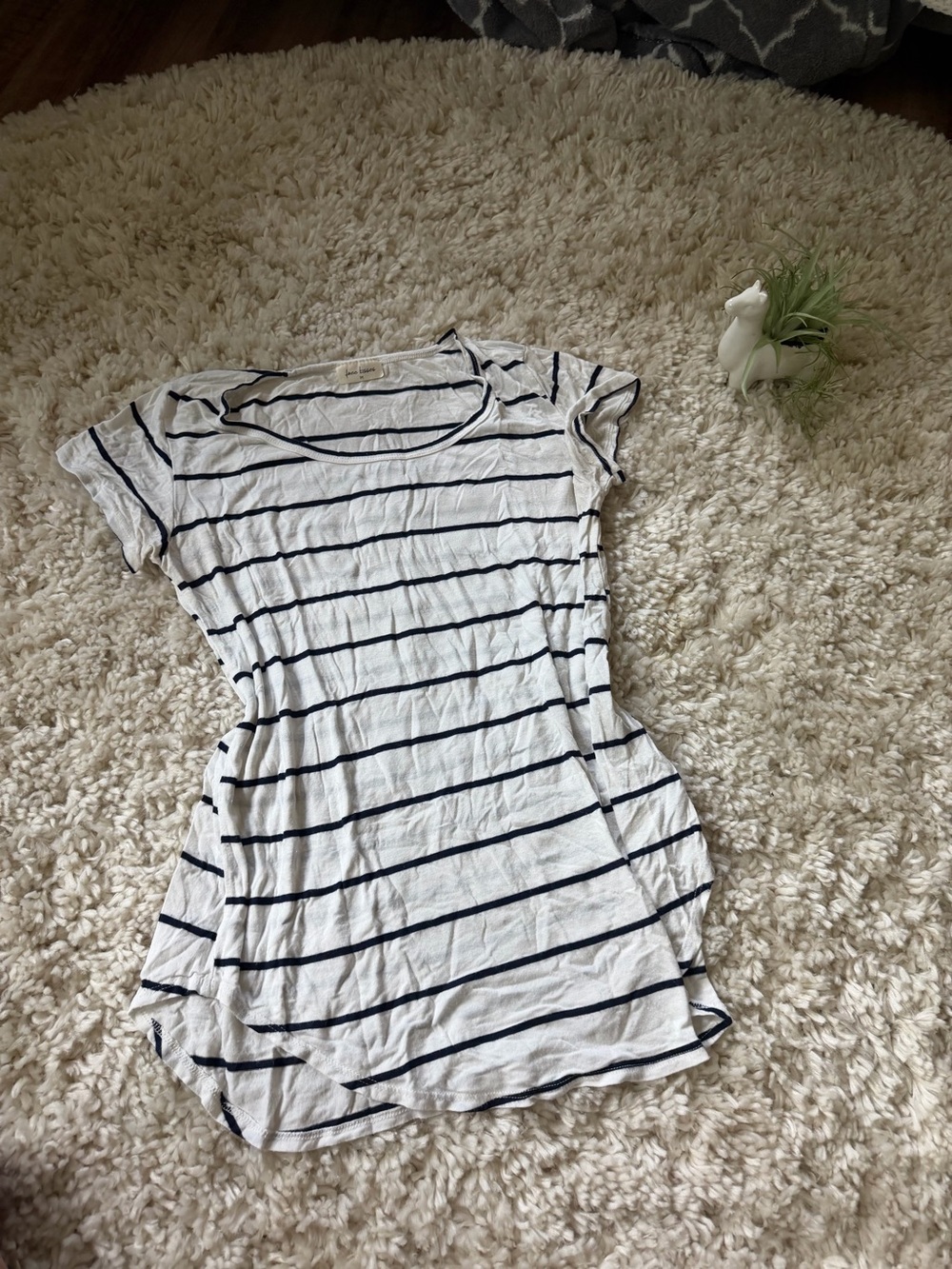Free kisses white and black striped babydoll flowy soft women’s long summer top